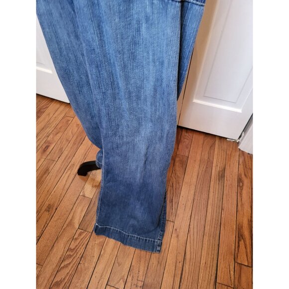 Medium Wash Wide Leg Low rise Jeans  20 y2k Retro American Fall Skater Minimal - Picture 8 of 9